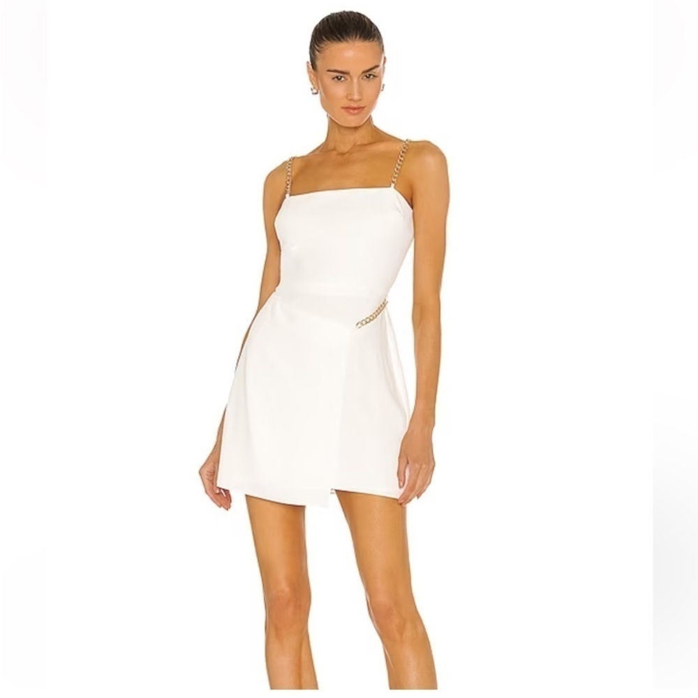 Amanda Uprichard Stilla Souffle Dress with gold accents